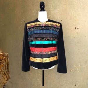 Susan Bristol Women's Blazer Size 10 Vintage Cotton Velour Waist Coat